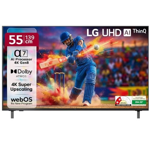LG 55 Inch UA82 Series 4K Smart webOS LED TV 55UA82006LA front display
