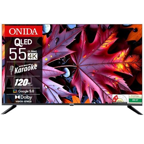 Onida 55 Inch Nexg Karaoke Series 4K QLED Smart Google TV Q55UGI120 display view