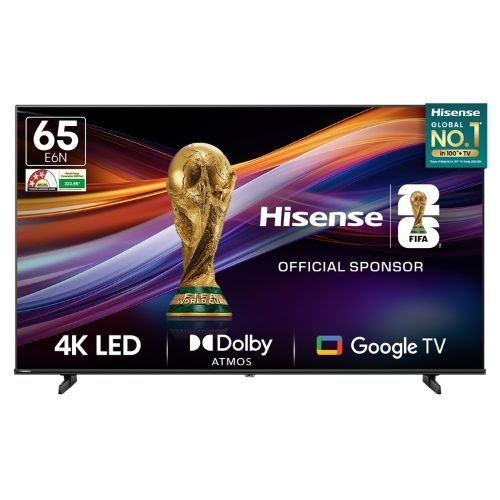 Hisense 65 Inch 4K Smart LED Google TV 65E6N front display view