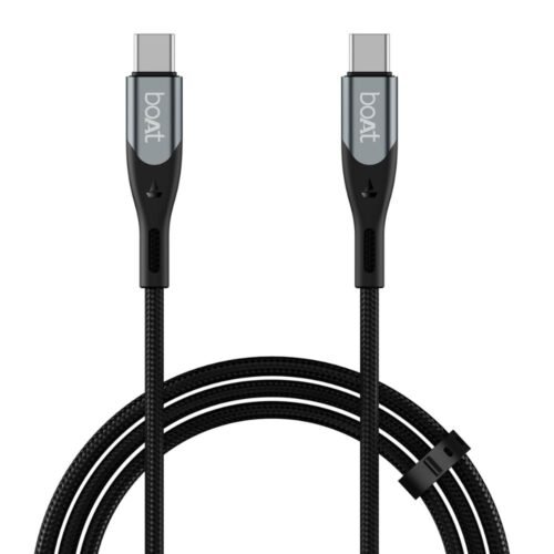 boAt 100W 5A Type C to C Fast Charging Cable Carbon Black