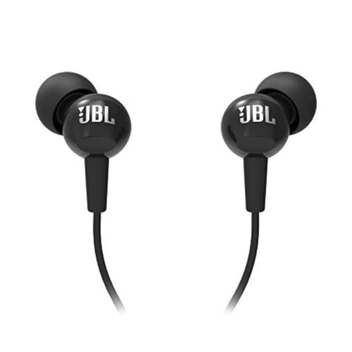 JBL C100SI wired in-ear headphones with mic Black