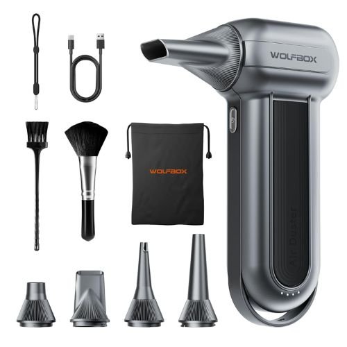 WOLFBOX MF100 Electric Air Duster - 150,000 RPM Rechargeable Cordless Blower.