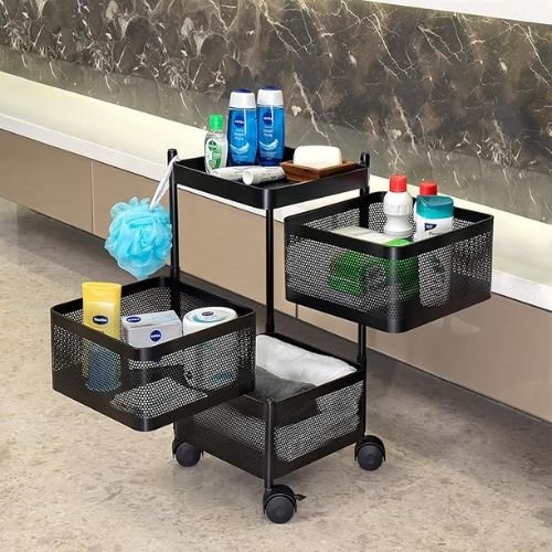Kitchenwell Metal Multi-Purpose Trolley Storage Organizer and Kitchen Accessories Items for Kitchen Storage Rack.