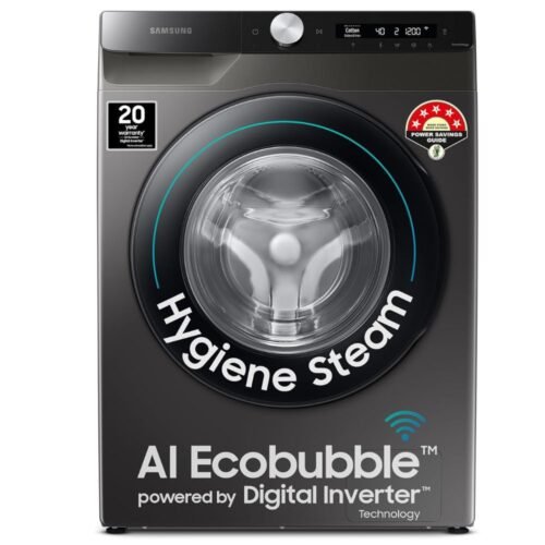 Samsung 8 kg 5 Star AI EcoBubble Front Load Washing Machine Inox