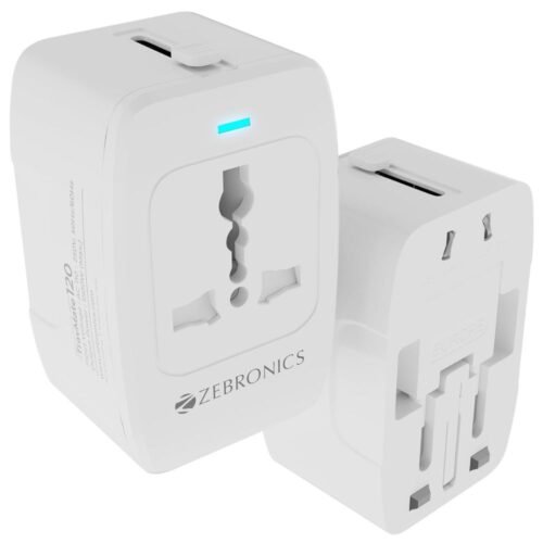 Zebronics Travmate 120 1500W Universal Travel Adapter with Swappable Pins
