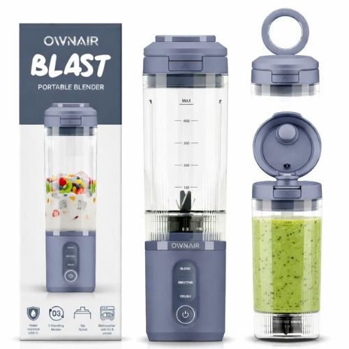 OwnAir 180W Portable Blender 470ml USB Rechargeable Smoothie Maker
