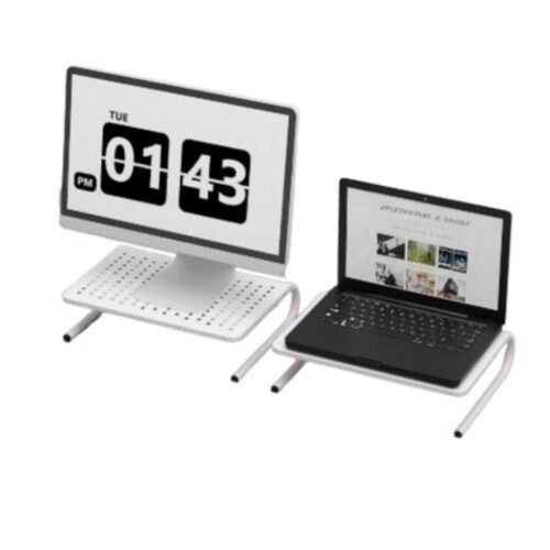 Soopii Metal Monitor Stand Riser 1 Tier Desk Stand Matte White