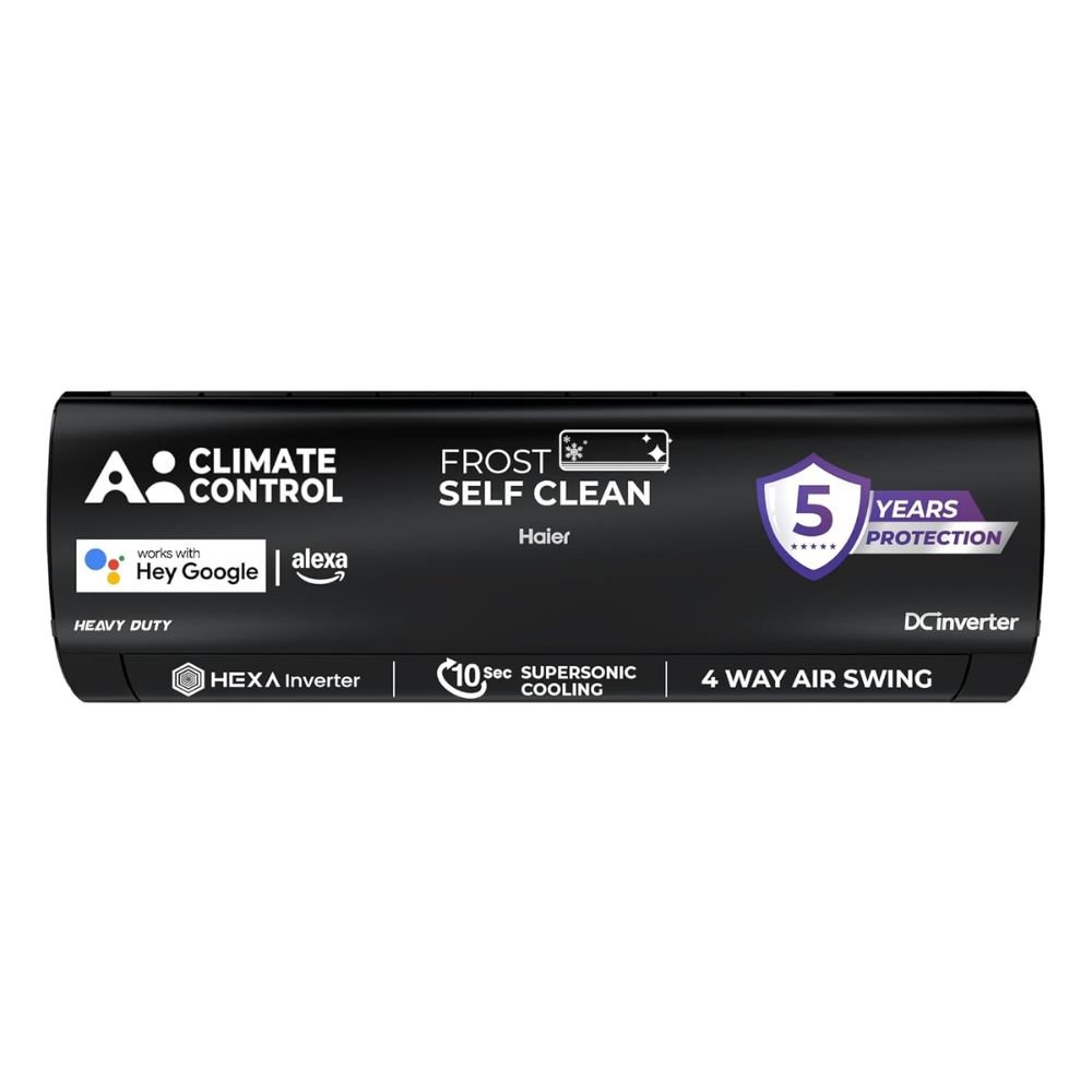 Haier Black Edition 1.6 Ton 5 Star AI Climate Control Smart Split AC HSU19K-PZAIB5BN-INV