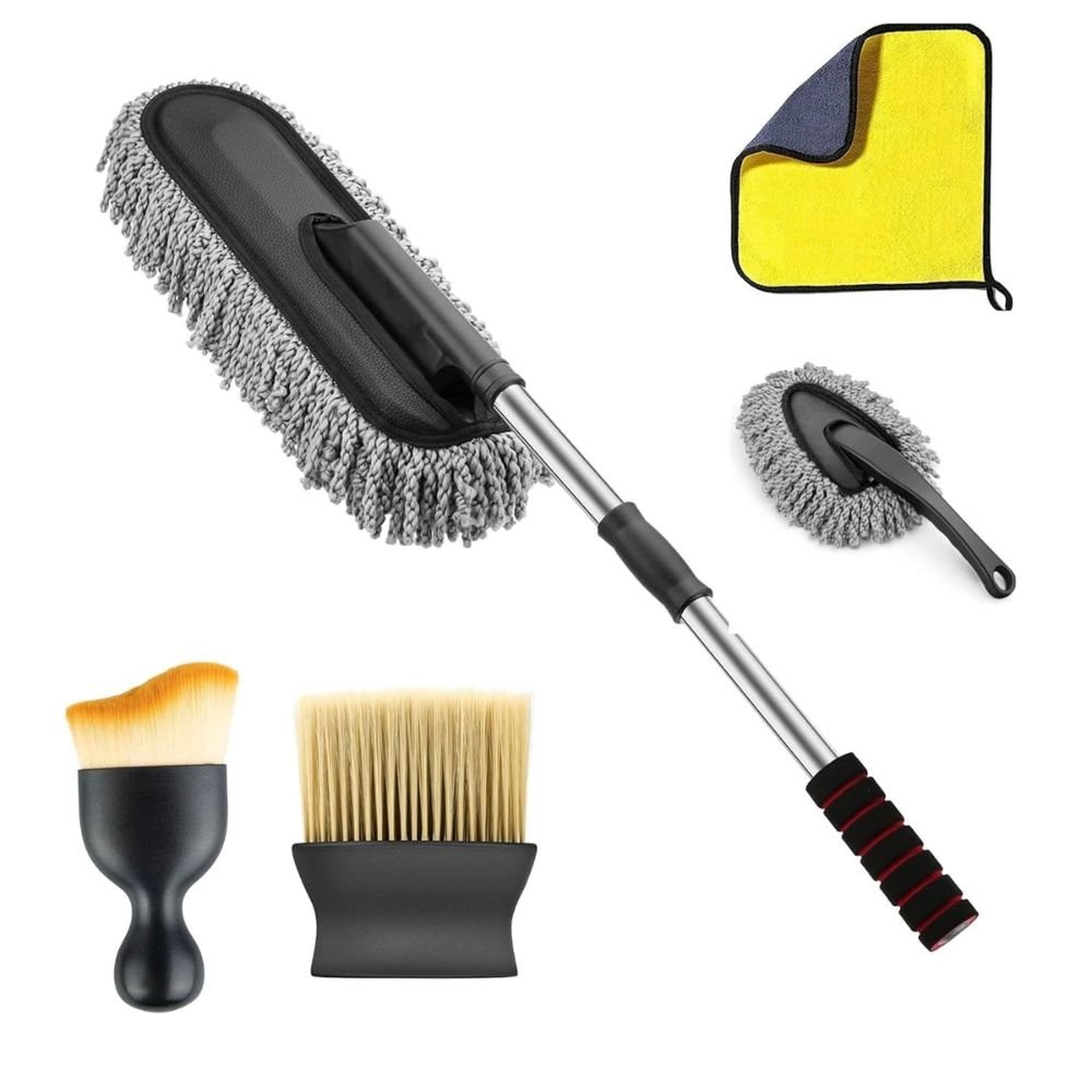 ORJILO microfiber car duster kit with extendable handle