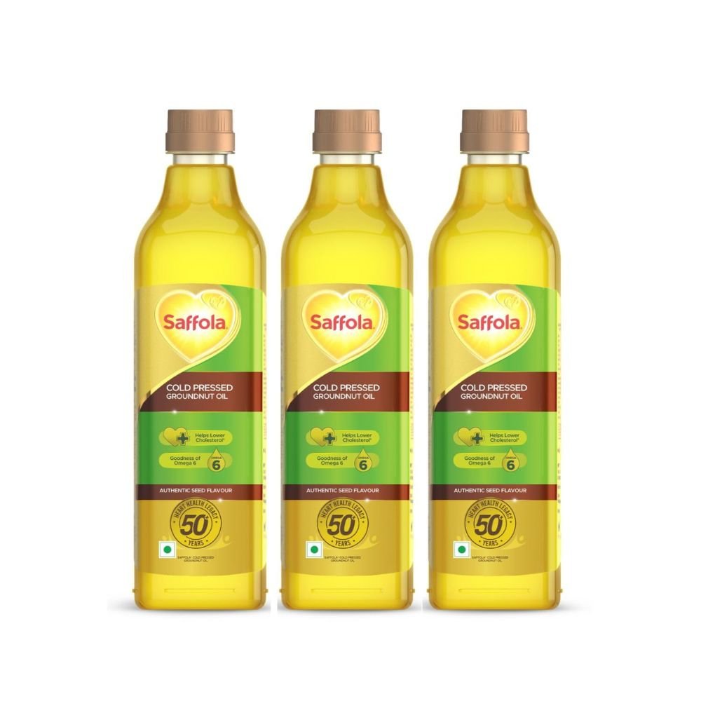 Saffola cold pressed groundnut oil pack of 3