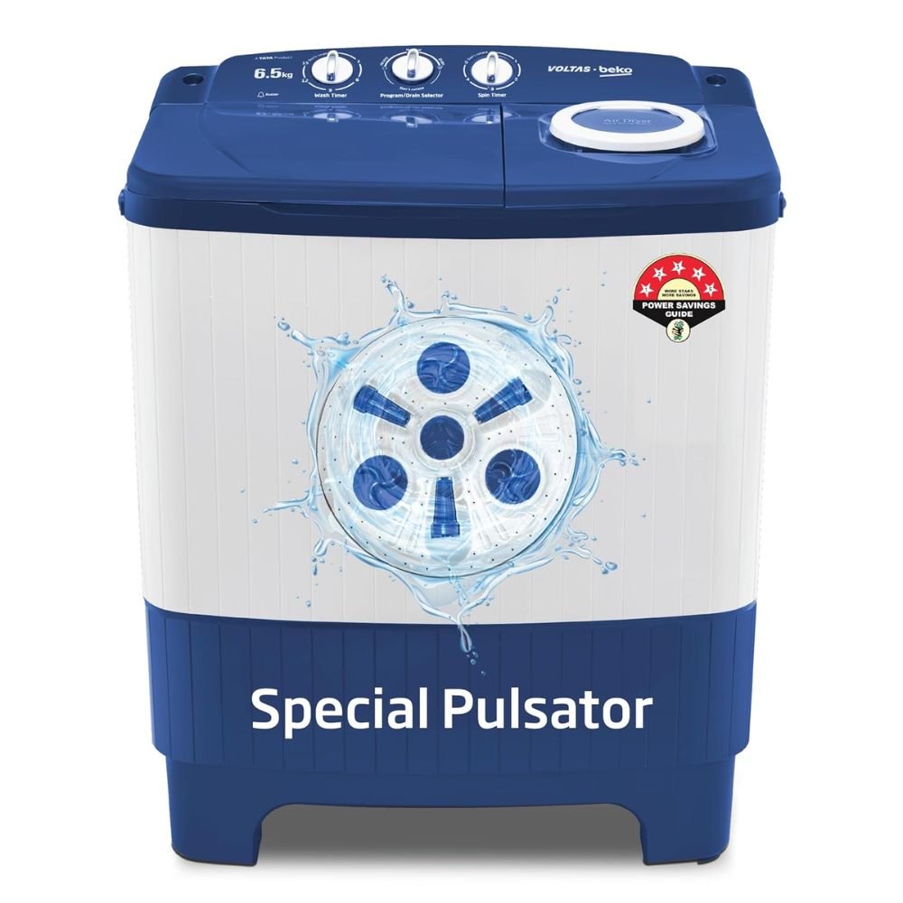 Voltas Beko 6.5 kg semi automatic washing machine blue