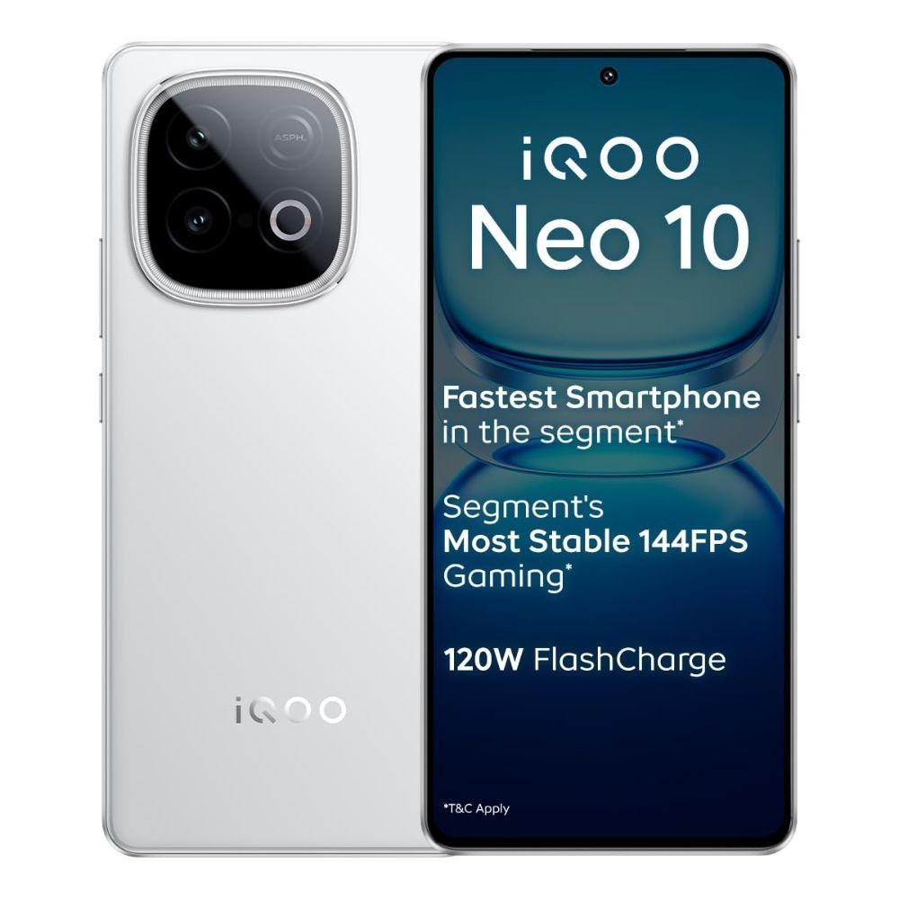 iQOO Neo 10 alpine white smartphone
