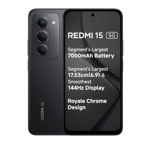 Redmi 15 5G midnight black smartphone