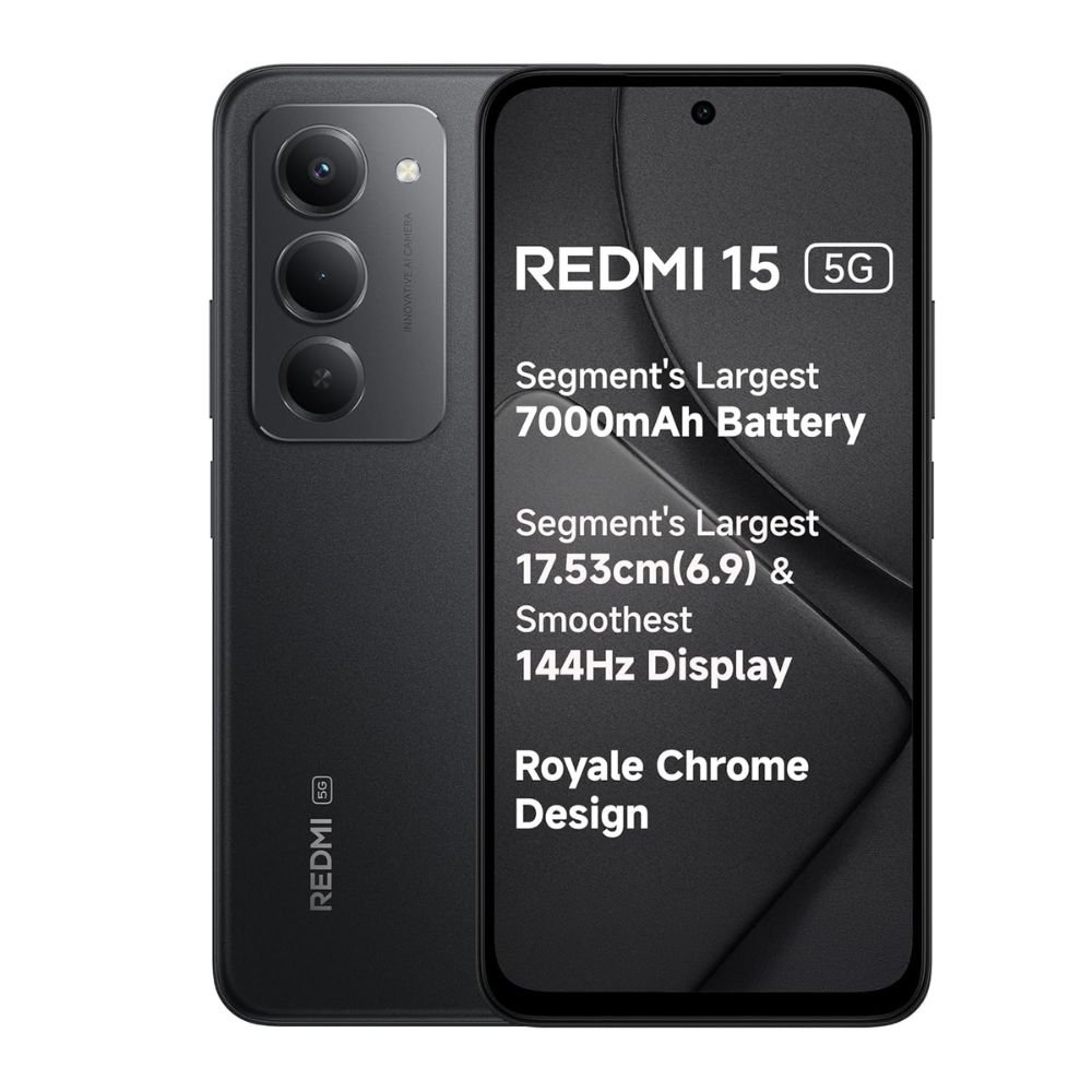 Redmi 15 5G midnight black smartphone