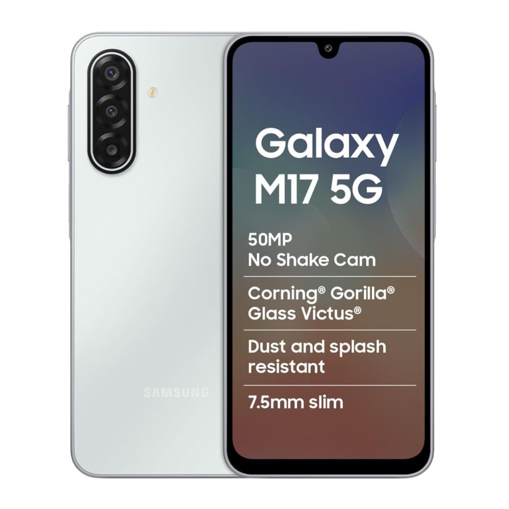 Samsung Galaxy M17 moonlight silver smartphone
