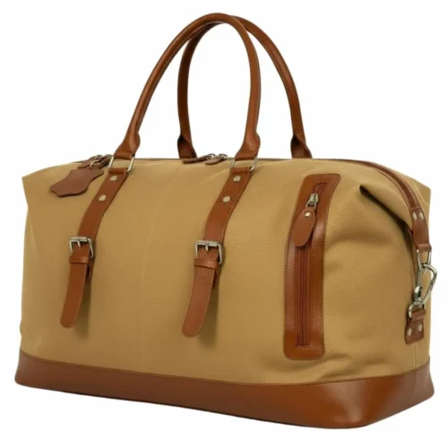 genuine leather travel duffle bag